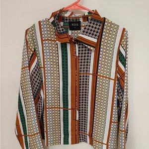 Women's Lightweight Retro Neo-Nostalgia Boutique Long Sleeve Button Up Blouse
